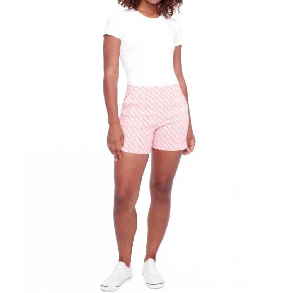 NEW ILTM women's trellis short in coral trellis print